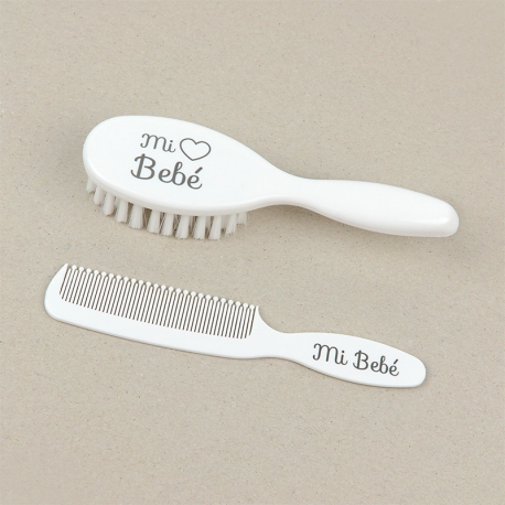 Set Cepillo y peine blanco Mi Bebé