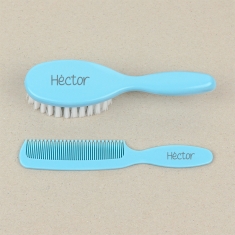 Set Brush and comb Blue +0M Personalized