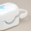 Box Pacifier Holder Blue-Star Silver Personalized