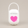 Box Pacifier Holder White-Heart Pink Personalized