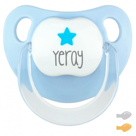 Chupete Baby Deco Estrella Azul Personalizado