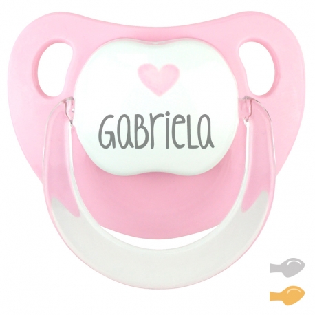 Chupete Baby Deco Rosa Corazón Rosa Personalizado