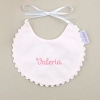 Babero Piqué Nacimiento Rosa Personalizado 