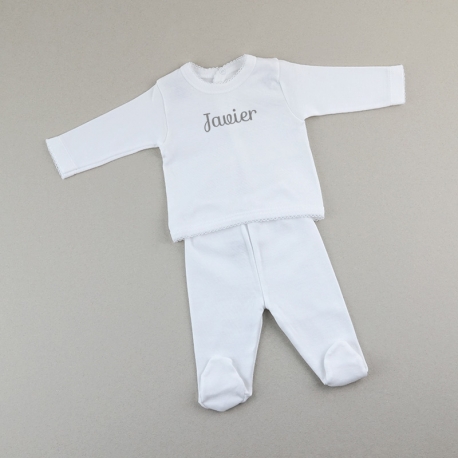 Babidu set 2 Piezas Blanco Personalizado 0m