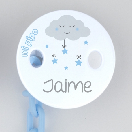 Broche Pinza Deco Nube Azul Personalizado