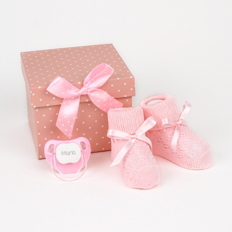 Box Baby Shoes Pink Personalized