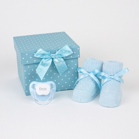 Box Baby Shoes Blue Personalized
