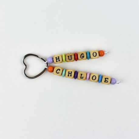 Llavero Madera doble Multicolor Personalizado