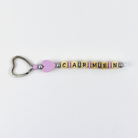 Keychain Simple Shape Star Pink Personalized 