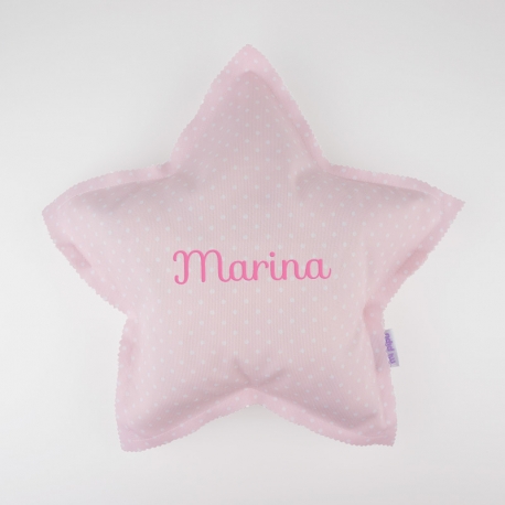 Star Pillow Pink Handmade Personalized