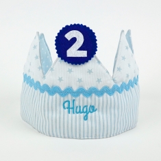 Corona Cumpleaños Azul Handmade Personalizada