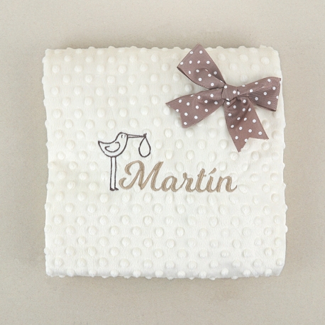 Manta Clásica Beige Personalizada