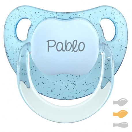 Baby Customizable Pacifier Transparent Blue Pastel