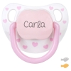 Chupete Baby Chic Blanco Rosa Personalizado