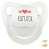 Chupete Baby Deco Blanco Corazones Rojo Personalizado