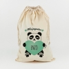 Saco para Juguetes Personalizado Panda Corazón menta