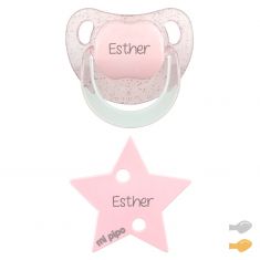 Pack Dúo Baby Glitter Estrella Rosa Personalizado