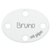 Broche-Pinza Ovalado Personalizado Blanco