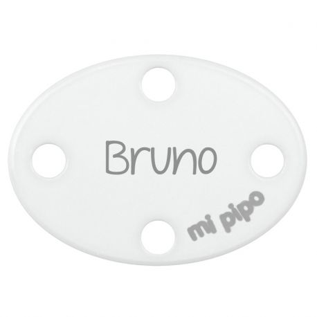 Broche-Pinza Ovalado Personalizado Blanco