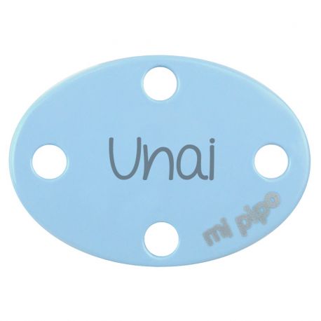 Broche-Pinza Ovalado Personalizado Celeste