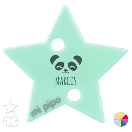 Broche Pinza Personalizado Nombre + Oso Panda