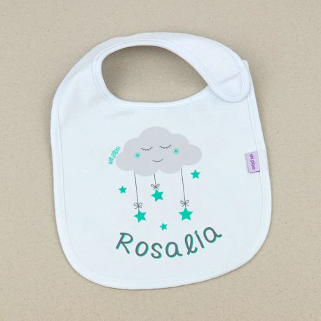 Babero Personalizado Nube Menta
