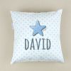 Cojín cuadrado Estrella Azul + Nombre personalizado