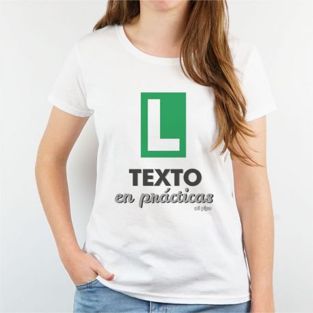 Camiseta o Sudadera Personalizada Mujer (Texto libre) en prácticas verde
