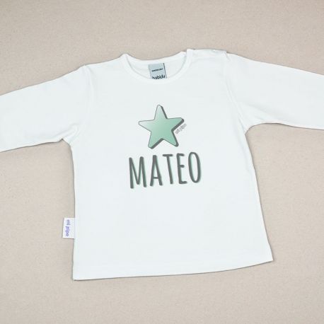 Camiseta o Sudadera Bebé y Niño/a Personalizada Estrella Menta