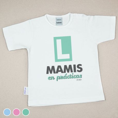 Camiseta Divertida Bebé Mamis en Prácticas