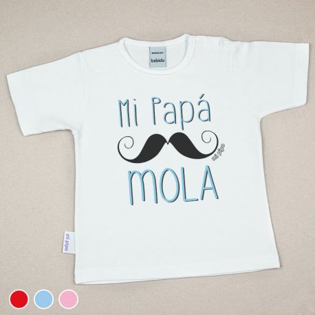 Camiseta o Sudadera Bebé y Niño/a Mi Papá mola bigote
