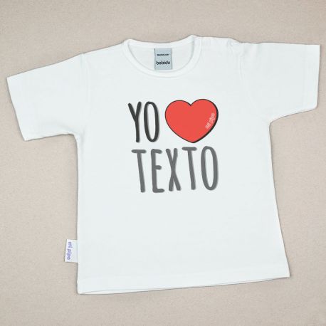 Camiseta o Sudadera Bebé y Niño/a Yo corazón (texto libre)