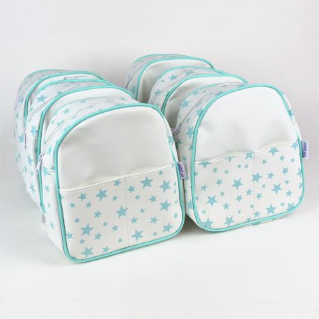 PROMO Mochila estrellas menta no personalizado, compra 5 y te regalamos 1