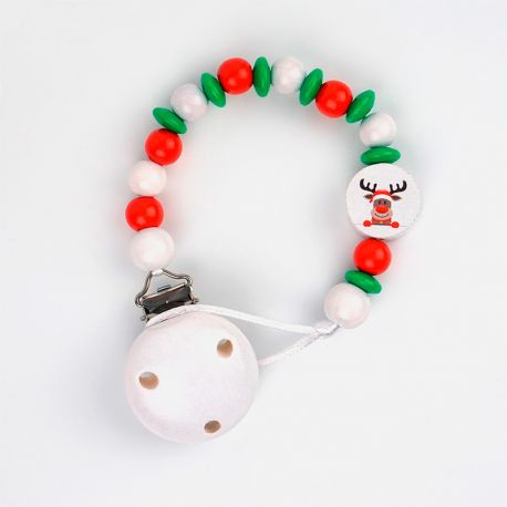 Cadenita de Madera Navidad Reno Blanca