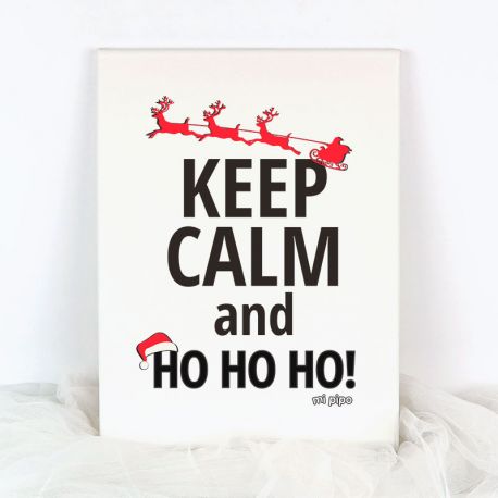 Lienzo Navidad Keep calm and Ho Ho Ho!