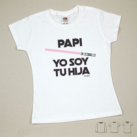 Camiseta o Sudadera Bebé y Niño/a Papi Yo soy tu Hija Rosa