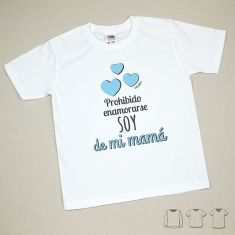 Camiseta o Sudadera Bebé y Niño/a Prohibido enamorarse, soy de mi Mamá Azul