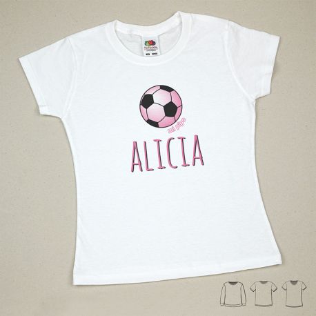 Camiseta o Sudadera Bebé y Niño/a Personalizada Balón Rosa