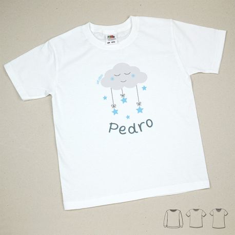 Camiseta o Sudadera Bebé y Niño/a Personalizada Nube Azul