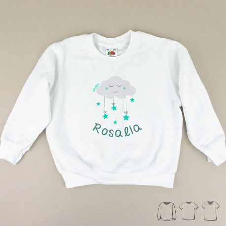 Camiseta o Sudadera Bebé y Niño/a Personalizada Nube Menta