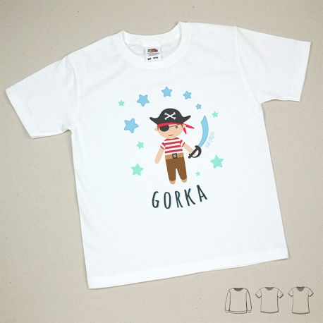 Camiseta o Sudadera Bebé y Niño/a Personalizada Pirata Estrellas