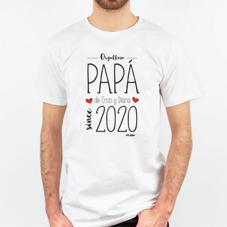 Camiseta o Sudadera Divertida Papá Orgulloso Papá de (nombre/s) since (año)