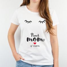 Camiseta o Sudadera Personalizada Mamá Pestañas Proud mom of Nombre niño/a
