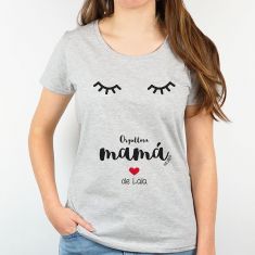 Camiseta o Sudadera Personalizada Mamá Pestañas Orgullosa mamá de Nombre niño/a (castellano)