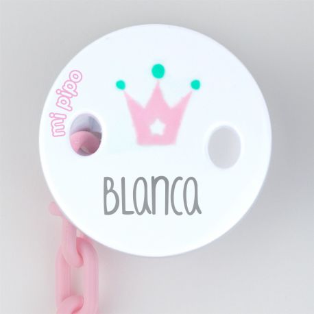 Broche Pinza Deco Corona Rosa Personalizado