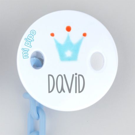 Clip-Clamp  Round Blue Cloud Decorated Personalized