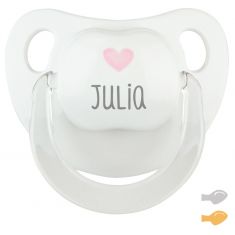 White-Pink Heart Baby deco Personalized Pacifier