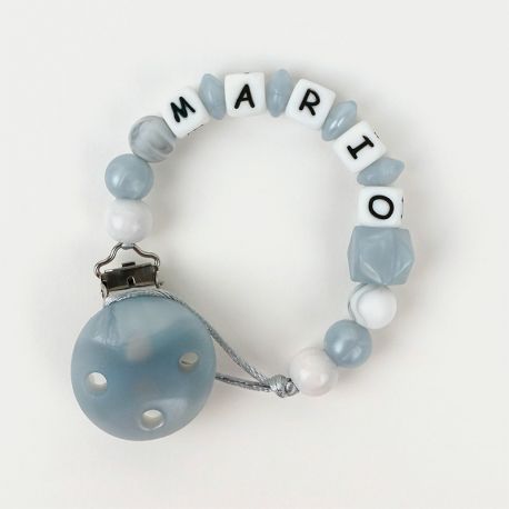 Silicone Chain Personalized Nácar Gray