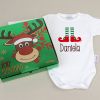 Babidu Body Navideño Personalizado Navidad Elfo con cajita de regalo