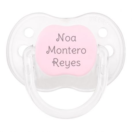 PTL Pink transparent personalized New Classic pacifier
